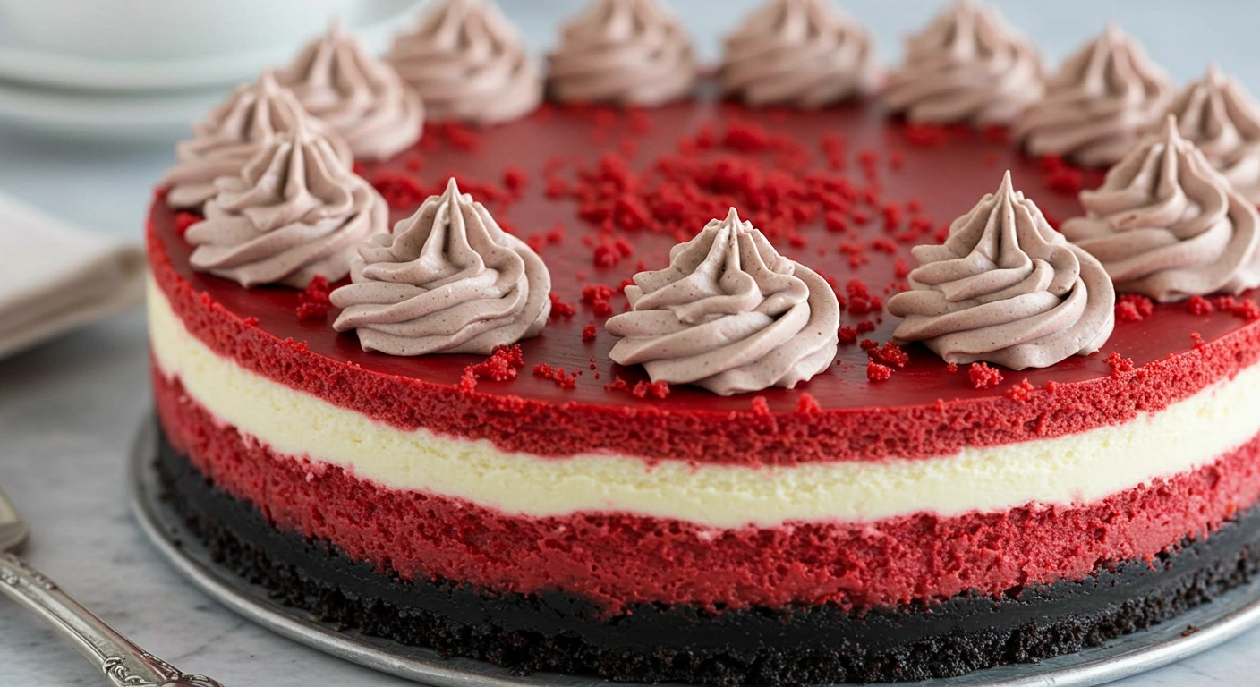 The Best Red Velvet Oreo Cheesecake